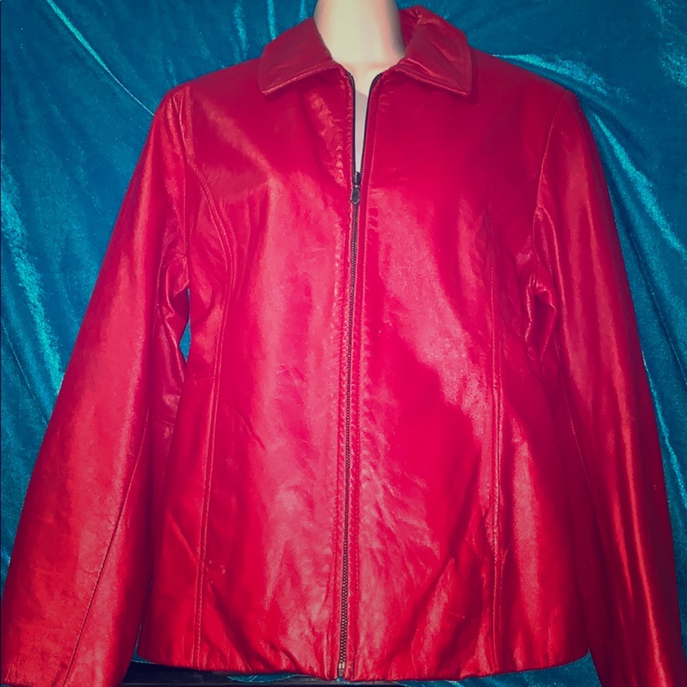 red leather Studio Works Outerwear jacket